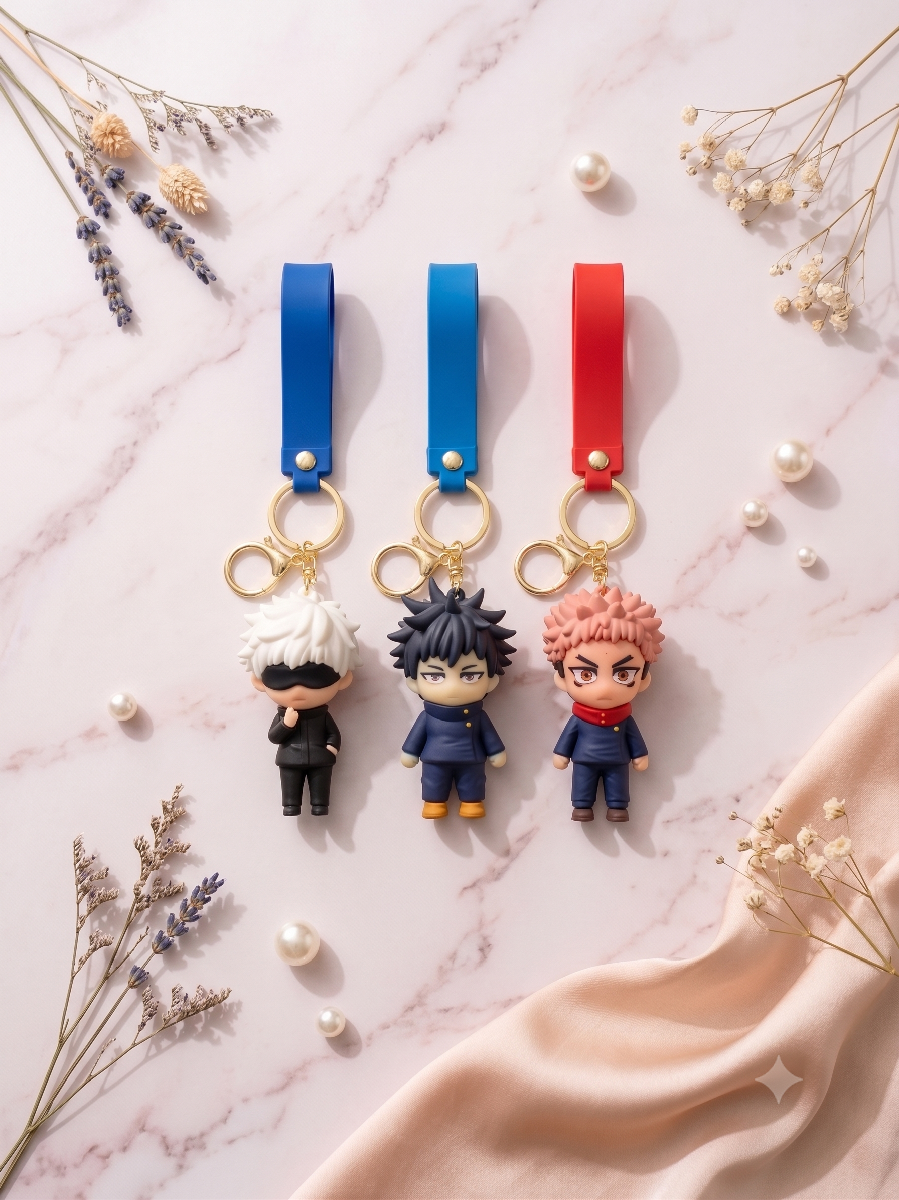 Jujustsu Kaisen Rubber Keychain set of 3