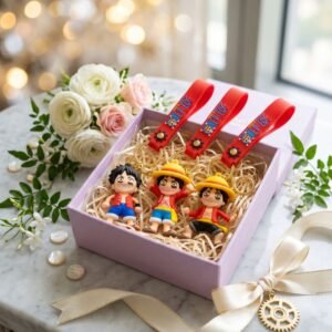 One Piece 3D Character Fluffy2 Keychain Set of 3 - Image 1