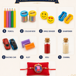 Cute Peppa Pig Kids Rakhi Gift Set - Image 3