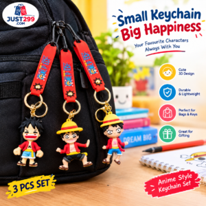 One Piece 3D Character Fluffy Keychain Set of 3 - Image 5