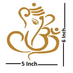 Shubh-Labh Ganesha Acrylic Mirror Wall Sticker Set - Image 4